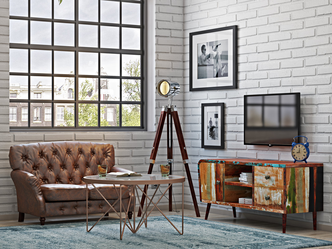 Industrial Living Room Design Photo by Wayfair